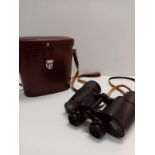 Large Carl Zeiss Jena Binoculars in Leather Carrying Case, 10 x 50w.