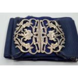 Vintage Silver Nurses Buckle, Ornate Filigree Work and Having a Clear Hallmark for Birmingham