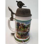 Post war lidded Stein to the Prussian 161 st Infantry Division during WW1.