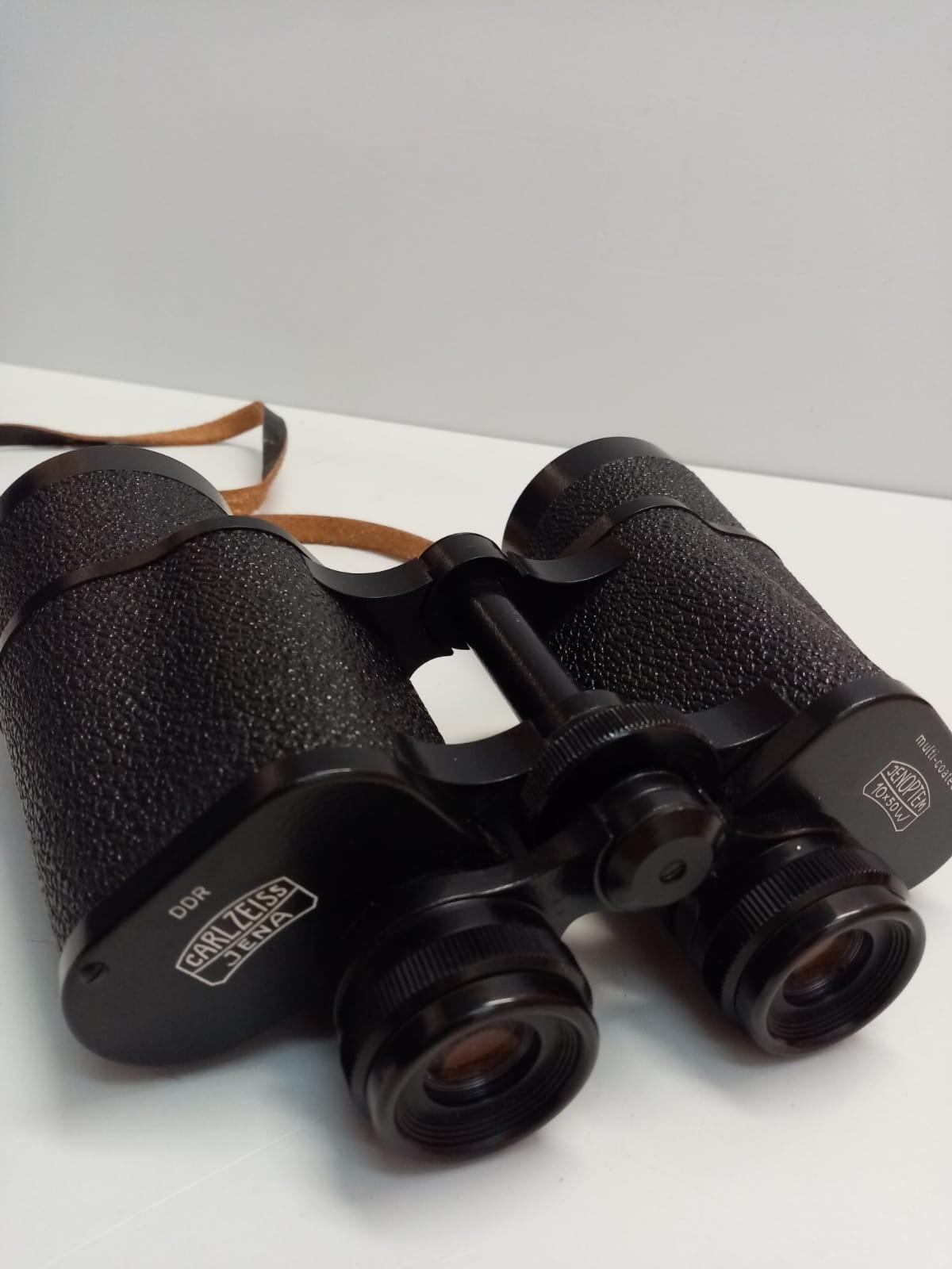 Large Carl Zeiss Jena Binoculars in Leather Carrying Case, 10 x 50w. - Bild 5 aus 8