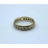 9CT Yellow Gold Eternity Ring, weight 3.52g and size O