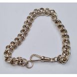 Silver Double Link Bracelet. 7? (18cm) Approx, 17.6 Grams Approx.