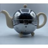 Heatmaster Chrome China Teapot, 24x18cm approx
