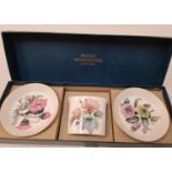 vintage royal worcester bone china dressing table set. 2x trinket | pw trays 1x vase | cotton bud