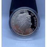 Silver Proof £5 Coin 2005 Issued to Celebrate the 60th Anniversary of the Liberation of Jersey.