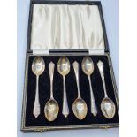 Set of 6 Silver Teaspoons Hallmarked Birmingham 1964 in Original Box, 73g.