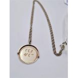 1960s silver spinner pendant (reads "I love you") Weight 5.1g & length 45cm