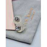 TED BAKER CLEAR STONE STUD EARRINGS WITH POUCH
