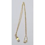 A 14ct gold pendant with a 0.25ct diamond solitaire on a 44cm chain, weight 2g