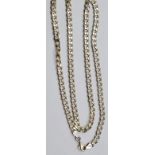 A Quality Silver Curb Link Chain Necklace, 48cm Long Approx. Stamped Italy 925 Silver.