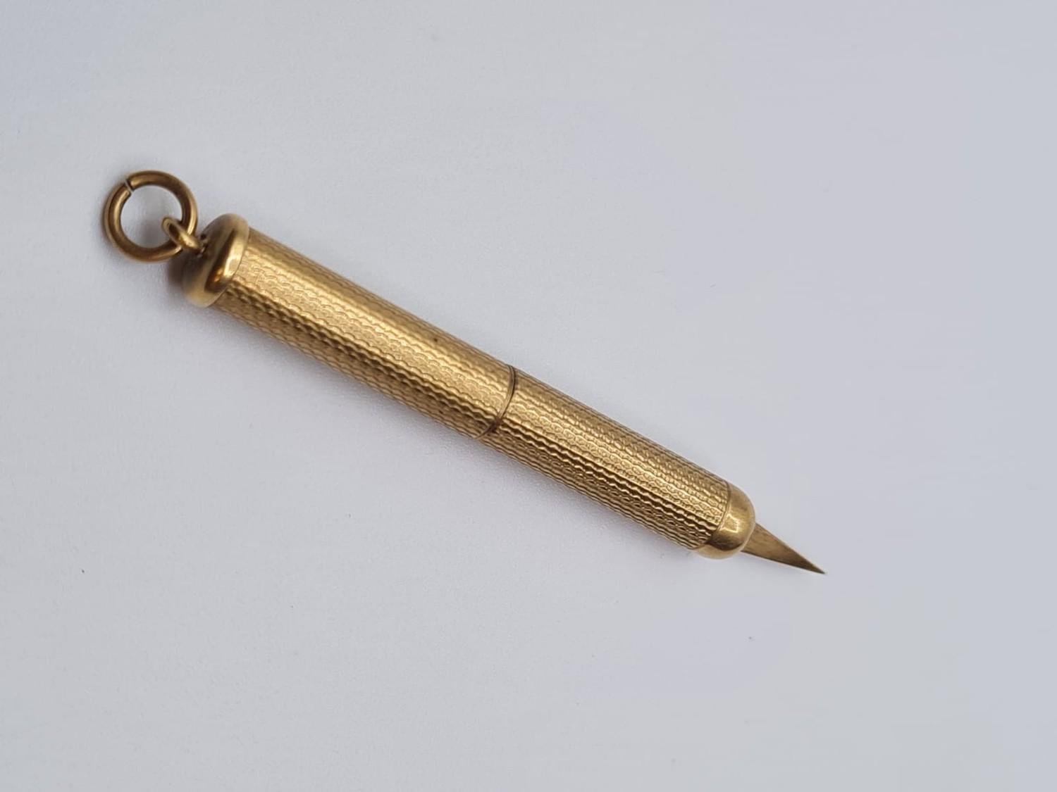 9ct gold toothpick, weight 6.2g and length 5cm - Image 2 of 3