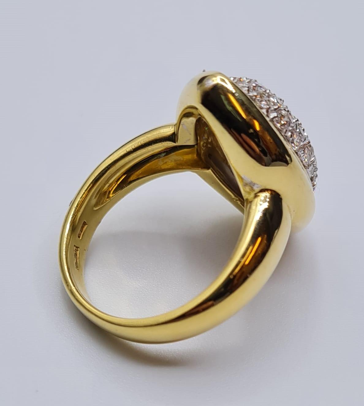 18CT YELLOW GOLD DIAMOND SET MARQUISE SHAPE RING, WEIGHT 12.5G & 90CT APPROX. Size N - Image 4 of 6