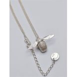 ALEX MONROE STERLING SILVER BUMBLE BEE NECKLACE. Size U