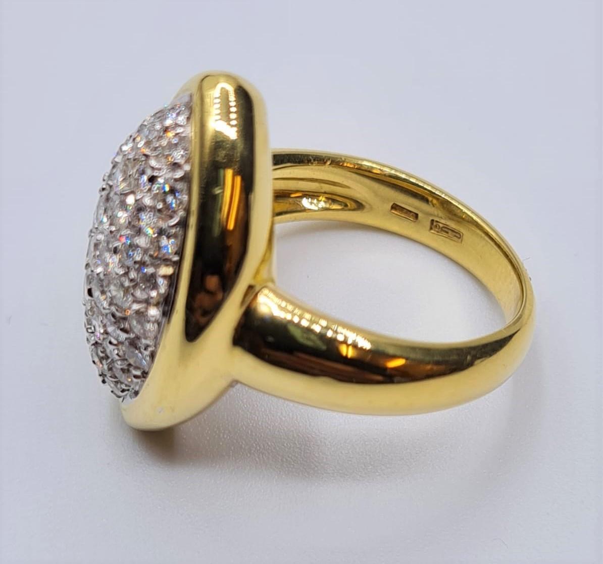 18CT YELLOW GOLD DIAMOND SET MARQUISE SHAPE RING, WEIGHT 12.5G & 90CT APPROX. Size N - Image 2 of 6