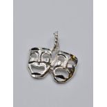 STERLING SILVER CHARM COMEDY/TRAGEDY, WEIGHT 1.6G