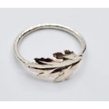 STERLING SILVER LEAF RING. Size I/J