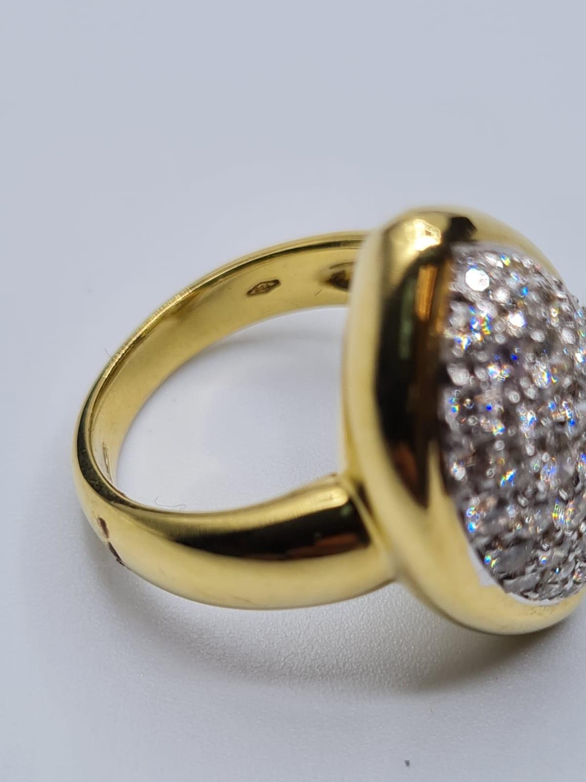 18CT YELLOW GOLD DIAMOND SET MARQUISE SHAPE RING, WEIGHT 12.5G & 90CT APPROX. Size N - Image 3 of 6