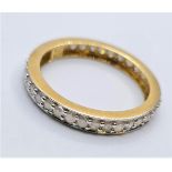 9ct gold full eternity ring with over 1ct of diamonds.