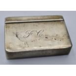 Vintage White Metal Snuff Box Having Hinged Lid in Perfect Working Order. Initials to Top Showing