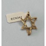 9k yellow gold Star of David pendant/charm, weight 2.1g (ECN 341)