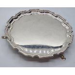 Mappin & Webb Vintage Silver Platter. Having Three Legs and a Gadroon Rim, Clear Hallmark for Mappin