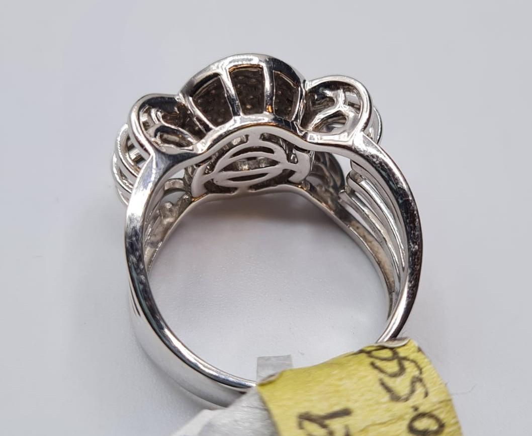 18CT WHITE GOLD DIAMOND BUBBLE SPLIT SHOULDER RING, WEIGHT 8.2G & 0.55CT APPROX. SIZE N - Image 3 of 3