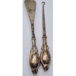 Victorian Silver Handled Shoe Horn and Boot Lacer, 97.6g