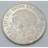 Silver Mexican Coin 1968 to Celebrate the Olympic Games in Mexico City. 25 Pesos Silver Coin,