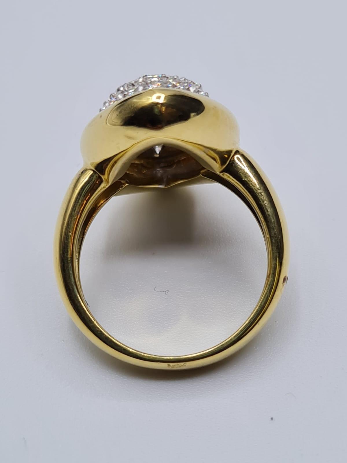 18CT YELLOW GOLD DIAMOND SET MARQUISE SHAPE RING, WEIGHT 12.5G & 90CT APPROX. Size N - Image 6 of 6