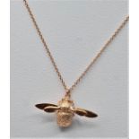 ALEX MONROE ROSE GOLD VERMEIL ON STERLING SILVER BUMBLEBEE NECKLACE