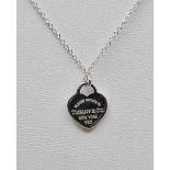 TIFFANY STERLING SILVER HEART NECKLACE