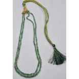 Natural Emerald Gemstone Necklace - Cabochon Emerald Beads