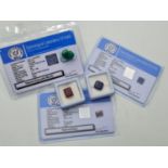 Set of 3 Certified Gemstones, all certified, natural earth mined, colour enhanced