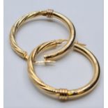 9CT YELLOW GOLD TWIST HOOP EARRINGS