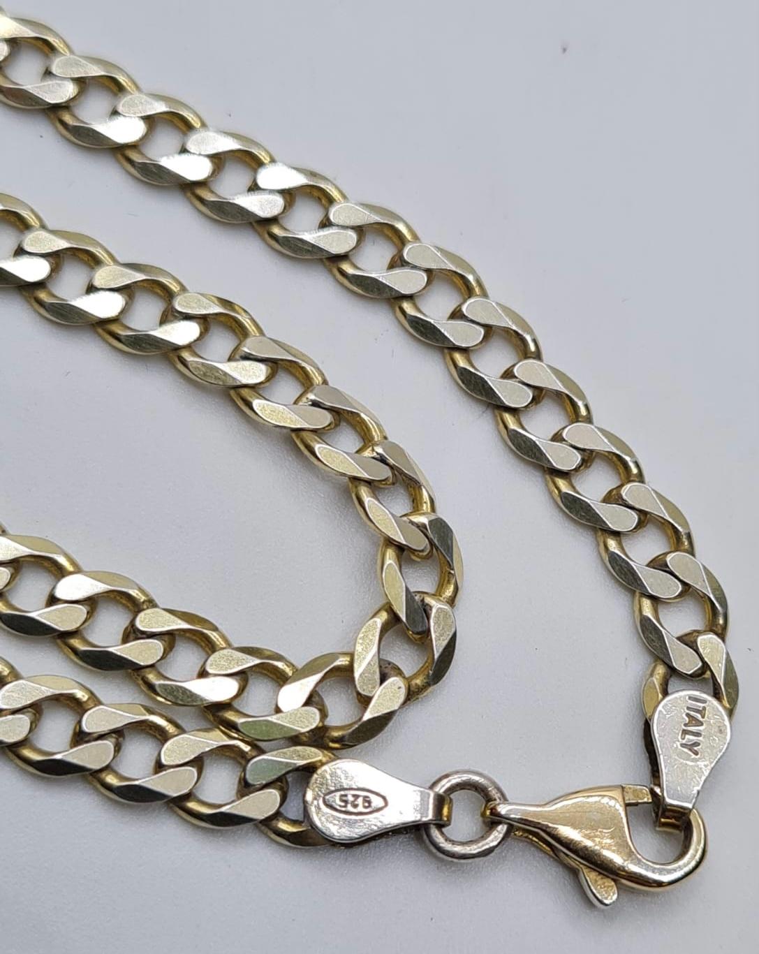 A Quality Silver Curb Link Chain Necklace, 48cm Long Approx. Stamped Italy 925 Silver. - Image 2 of 2