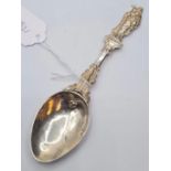 A 1901 Hallmarked Ornate Cathedral Spoon 44.8g, 18cms.