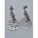 STERLING SILVER AMOUR DROP EARRINGS