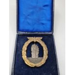 WW2 Kriegsmarine Minesweepers Badge in original box of issue.