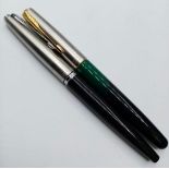 Pair of Parker Fountain Pens, 1x Regular Ink Filler. 1x Cartridge Ink System.