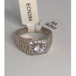 Silver gents ring weight 8.2g (ecn384)