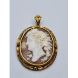 Victorian 9ct gold Cameo pendant, weight 13.2g and 5x4cm size