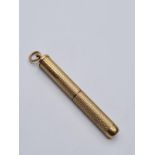9ct gold toothpick, weight 6.2g and length 5cm