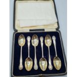 6 Silver Teaspoons in Original Box Dated 1918 Made in London, 63g