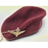 WW2 British Para Reg Beret & Cap Badge Dated 1943