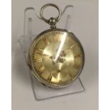 Antique silver gents pocket watch, 50mm diameter