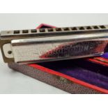 1960's Hohner Chromatic 'Super R' Harmonica in Original Box. 14cm Wide.