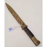 WW2 German Africa Corp?s K-98 Bayonet. Locally engraved with the D.A.K logo on the hilt. This was