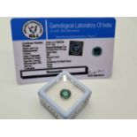 2.15ct Bluish Green Moissanite with certificate - eye clean stone