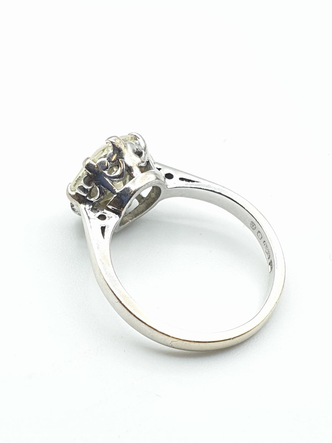 2.2ct diamond old cut solitaire ring set in 18ct white gold, size H weight 3.05g - Image 2 of 5