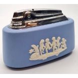 Vintage Ronson Wedgewood Table Lighter with Wedgewood Cherubs and Chariots to Sides, 9.3x6cm Approx.